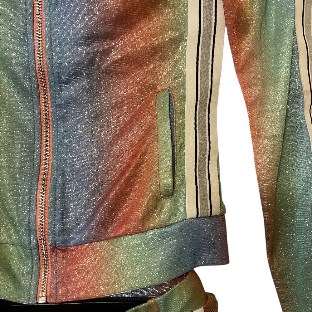NWOT Shane Justin Glitter Rainbow Unicorn Women's Tracksuit, Size X-Small - Picture 10 of 16